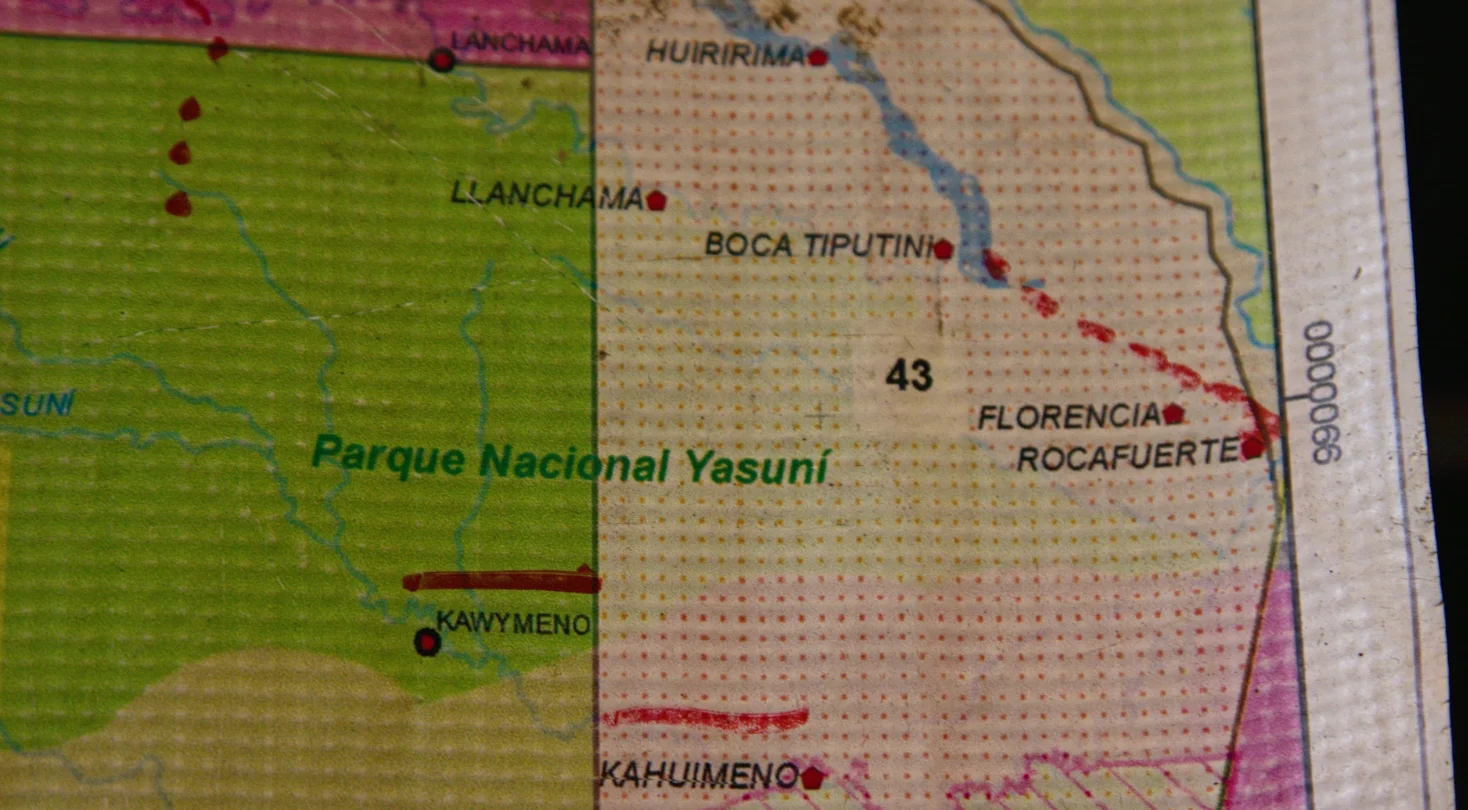 Map of the Yasuni region