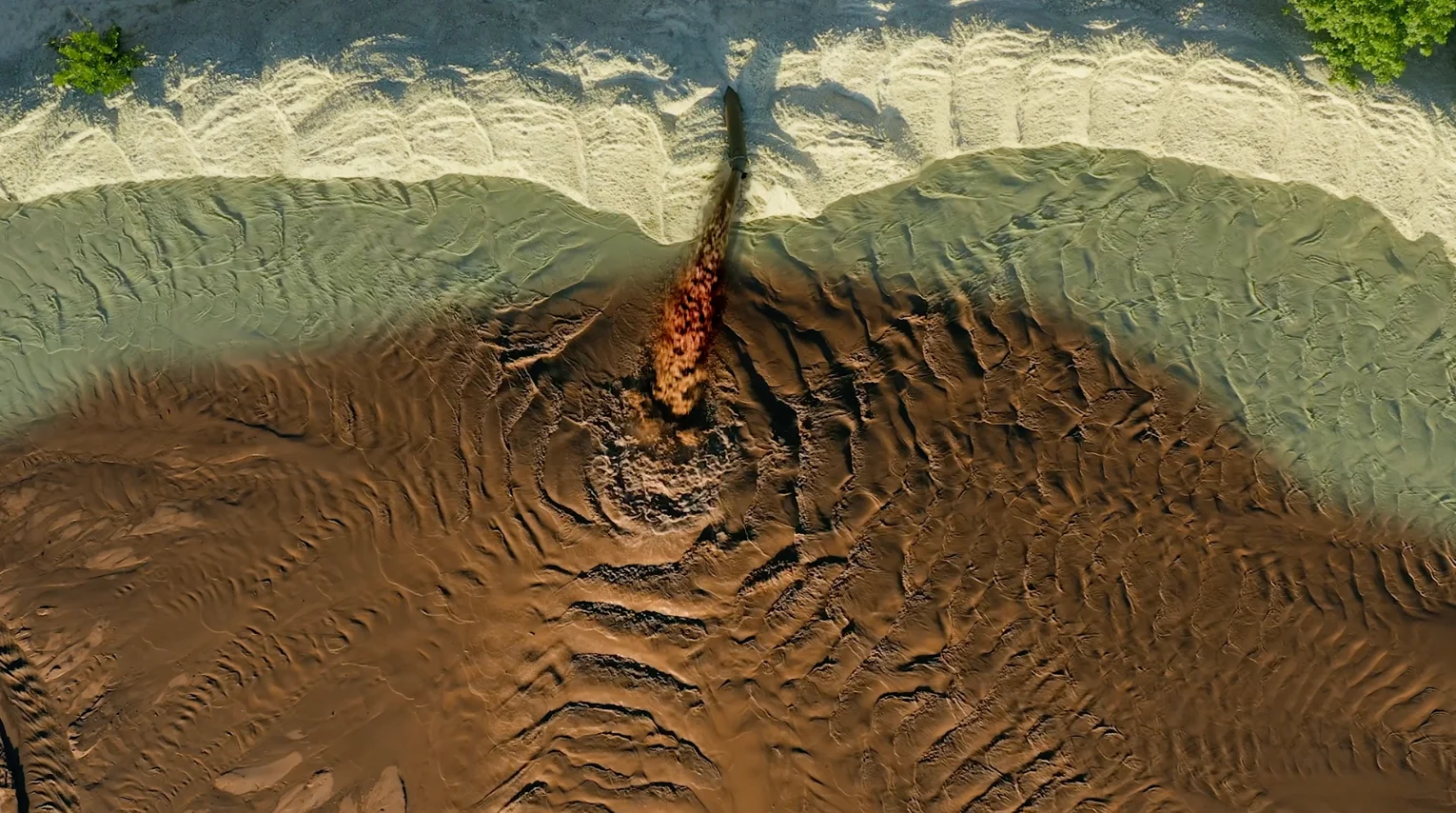 Sewage flowing into a river