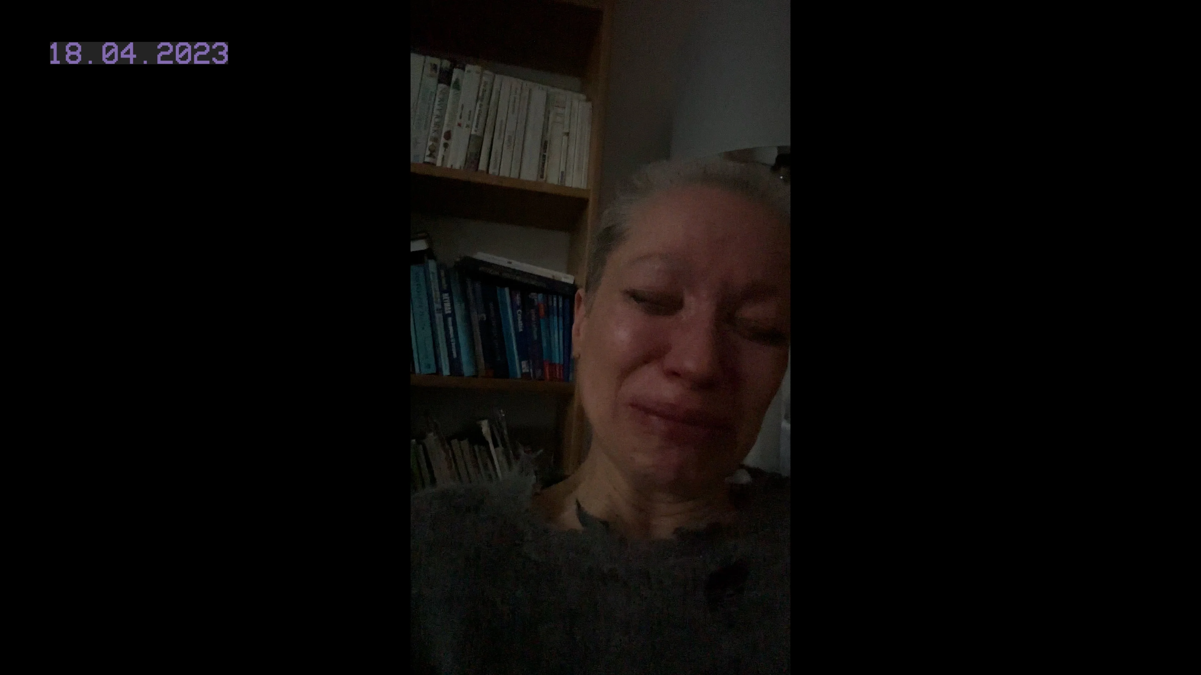 Tearful Magda Atkins, a photo taken with a phone